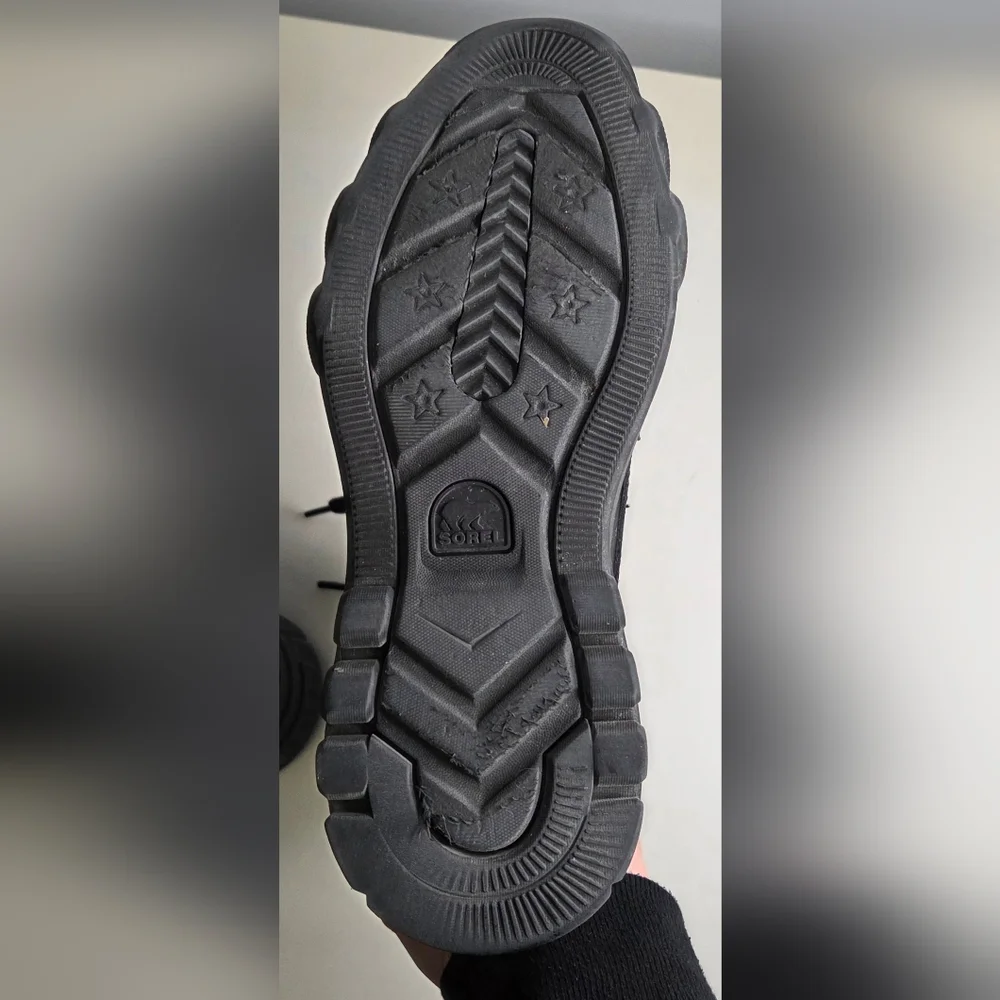 Sorel Women's Caribou X Waterproof Lace-Up Boots Black Leather Size 6.5 - Picture 9 of 12